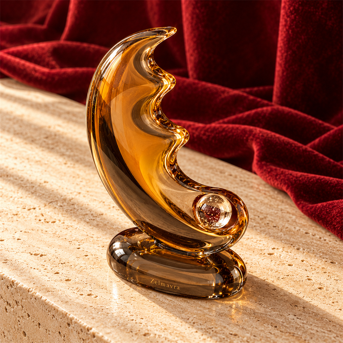 Zelmavra Crescent Orb Sculpture
